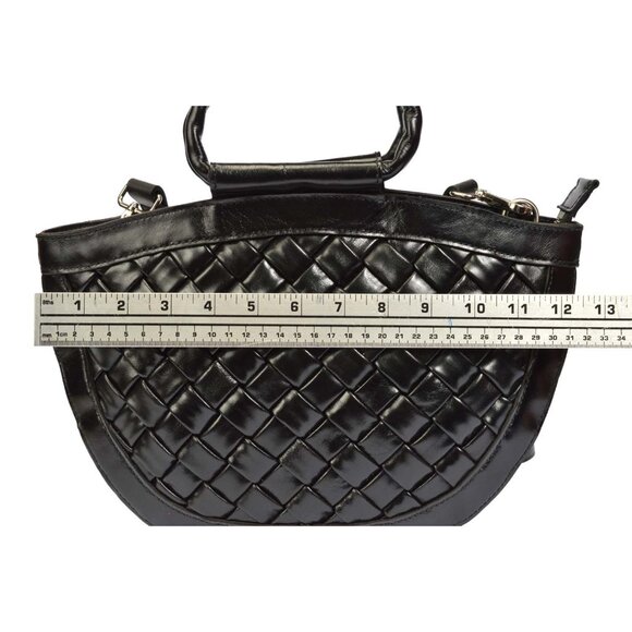 PATRICIA NASH OSSI WOVEN SATCHEL BLACK (SHOULDER STRAP ADDED) - Picture 11 of 15